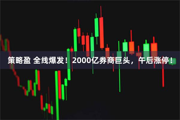 策略盈 全线爆发！2000亿券商巨头，午后涨停！