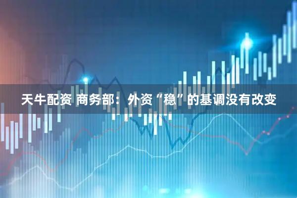 天牛配资 商务部：外资“稳”的基调没有改变