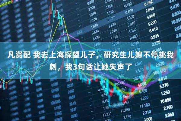 凡资配 我去上海探望儿子，研究生儿媳不停挑我刺，我3句话让她失声了